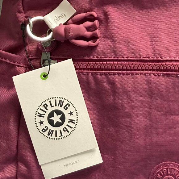 NWT Kipling Alenya Nylon Adjustable Crossbody Strap Zip Pocket Monkey Keychain - Picture 2 of 16